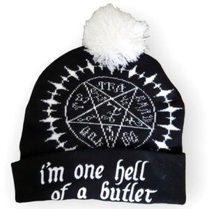 One h**** of a butler goth wicca emo pompom toque one size